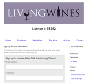 Tablet Screenshot of livingwines.com.au